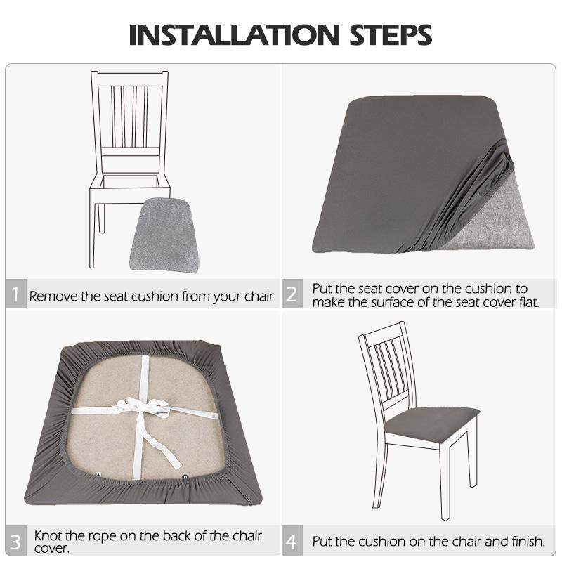 Jacquard Chair Seat Covers Chair Removable For Hone Washable Upholstered Dining Room Chair Seat Protector Cushion Slipcovers