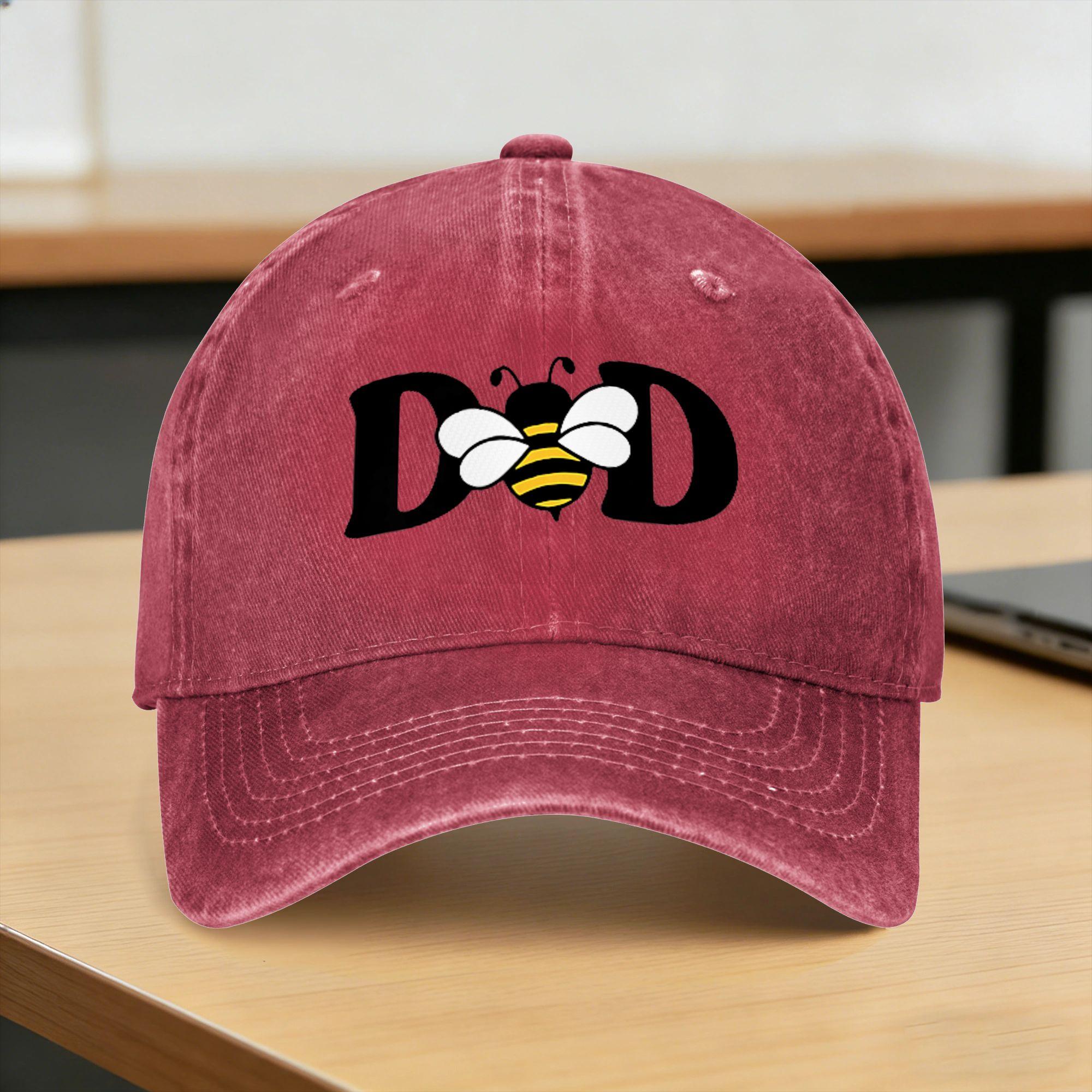 Dad Bee Cute Beekeeping st Birthday Matching Family Dada Casual Baseball Cap For Unisex Women Summer Hat Fashion Baseball Caps One Size