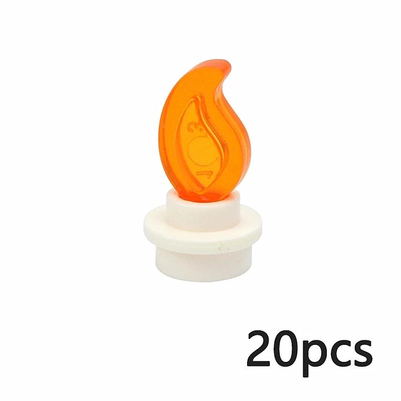 MOC Bonfire Bricks Accessories 37762 37775 Wave Candle Holder Flame Candlestick Model Educational Fire Toy Building Blocks Kids