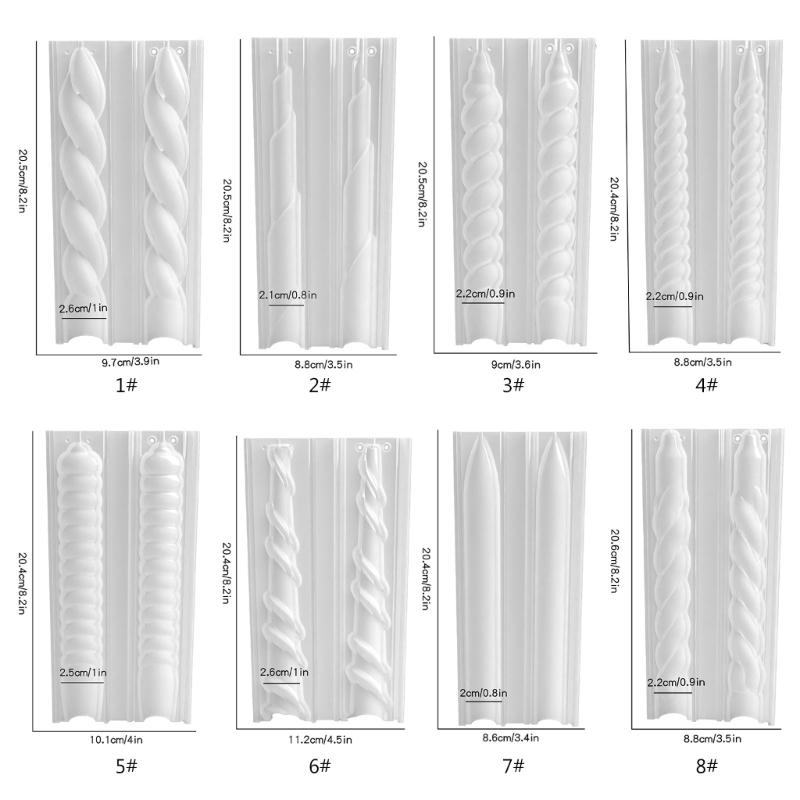 Twisted Rod Candle Molds Handmade Spirals Cylinder Silicone Molds Resins Mould Scented Candle Making Molds DIY Craft