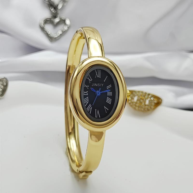 Famous Brand Gold Quartz Watch Women Bracelet Watches Fashion Oval Bathtub Shaped Wristwatches Dropshipping Clock Luxury Gifts