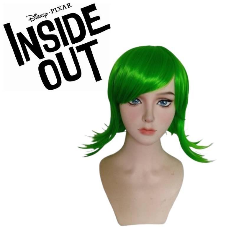 Superior Quality Inside Out Disgust Character Cosplay Wig Long Curly Synthetic Hair