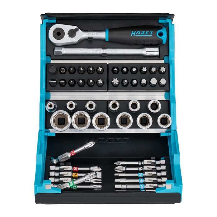 Coffret de douilles et embouts - HAZET - 51 pièces - Hex / Carré 1/4 - Polyvalent - Efficace
