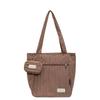 Large Capacity Tote Bag Women Commuter Handbag Solid Color Shoulder Bag