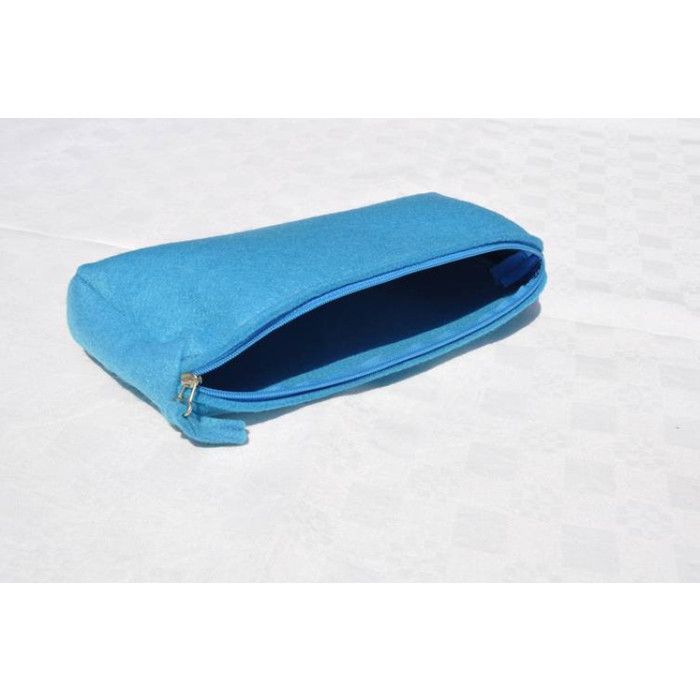 Trousse 24 x 10 cm en feutrine Turquoise
