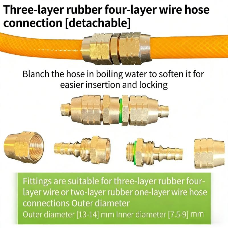Heavy Duty Copper Water Pipe Joint Sprayer Hose Adapter for Farm Equipment Maintenance Sprayer Systems Enhancement