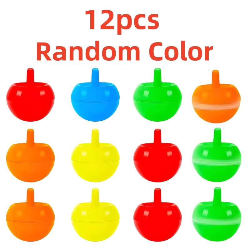 6/12pcs Plastic Flip Top Automatic Flip Tip Top Children's Fun Spinning Top Toy Gift Kindergarten Gift Reward Restless