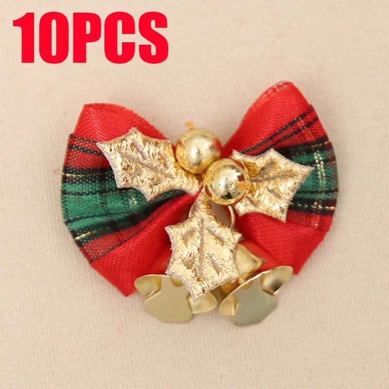 10-200pcs Christmas Decorations Christmas Bow with Bells Christmas Gift Decoration Christmas Tree Wreath Decoration Accessories