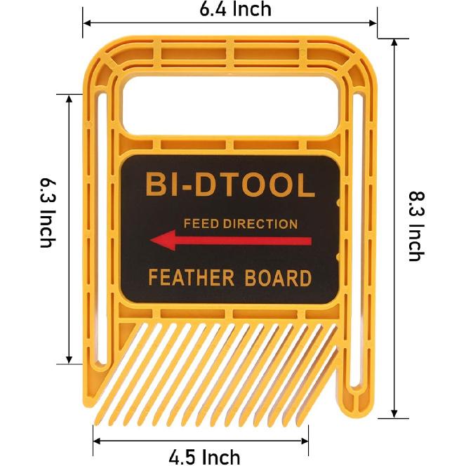 Featherboards, Adjustable Woodworking Safety Device Feather-Loc for Table Saws Band Saws Router Tables Fences Woodworking Tools, 6.3 Inch Extended