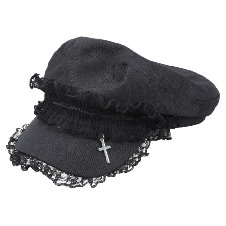 

Japanese Lace Beret Hat Girl Cabbie Hat Fashion 2000s Hat Women Sun Hat Girl Photography Headwear 1 чорний