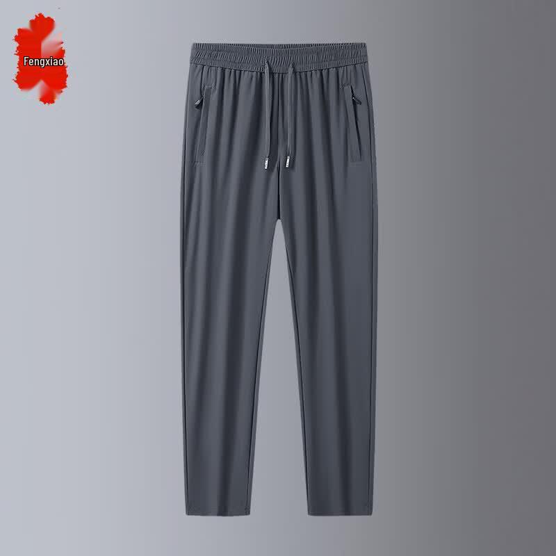 Fengxiao Men s Summer Ice Silk Quick-Dry Straight Pants M