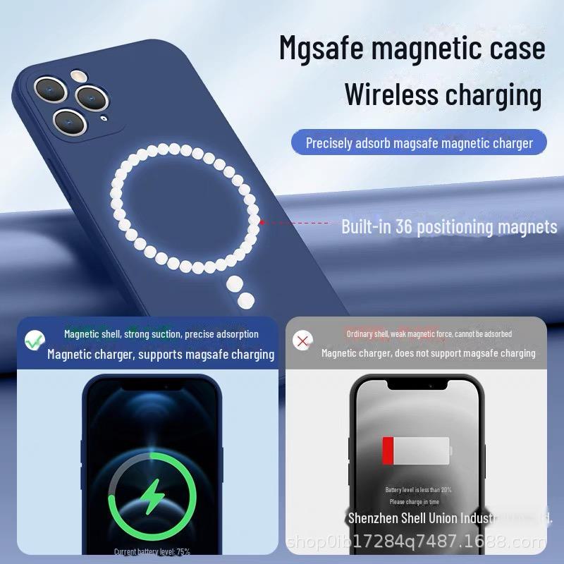 iPhone 15 Magnetic Liquid Silicone Magsafe Case for Apple 14ProMax. Protect your phone with this 12-piece set.