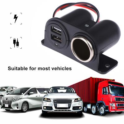 12V / 24V Steckdose 2X Usb Ladegerät Zigarettenanzünder Autostecker LKW