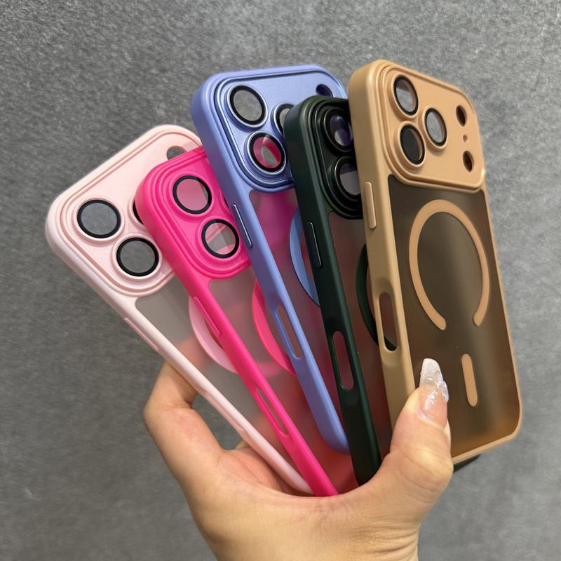 Luxury Magnetic Matte Translucent Case For 17 16 15 14 13 12 11 Pro Max 16Pro 17Pro for Magsafe Mag Safe Wireless Covers