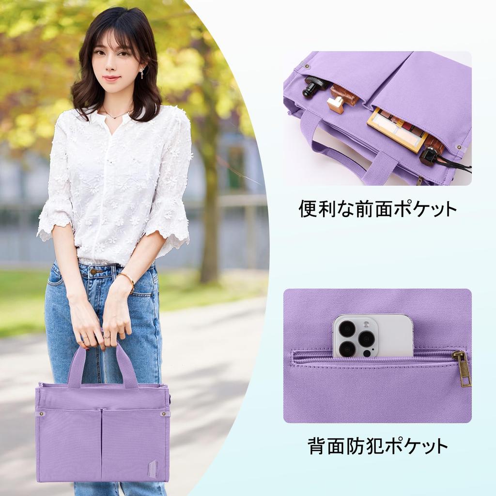 Vaschy Canvas Tote Large Perfect for and A4 Solid Crossbody Bag with Purple Women's Bag, Capacity, Lightweight, Commuting, Shopping, More. Size,