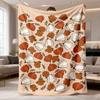 2026 Latest Flannel Blanket Contemporary Flannel Throw Blanket with Pumpkin Print Tear Resistant, AllSeason Cozy Soft Blanket for Sofa, Bed, Office, C