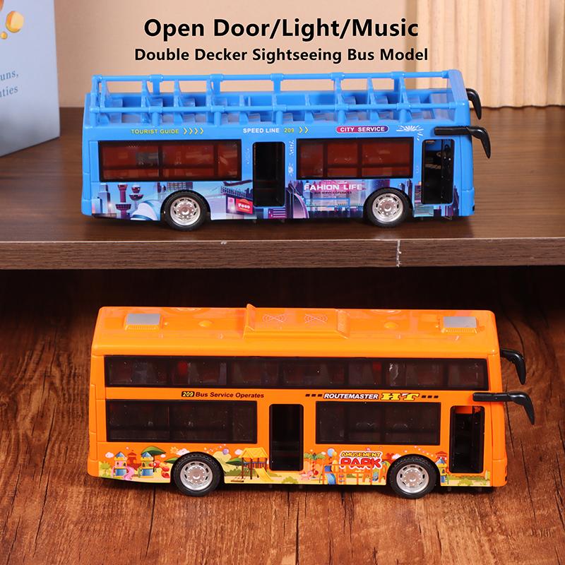 1 Piece Simulate Exquisite Convertible Bus Toys Double Decker Bus City Tour Car Model Gifts For Children