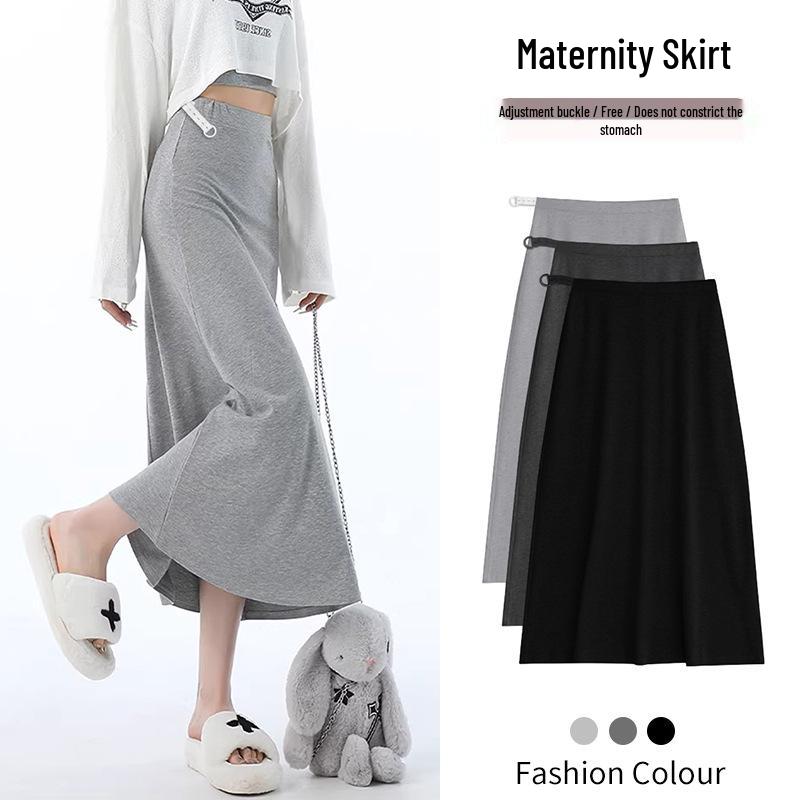 High-Waisted Maternity A-line Fishtail Skirt - Slimming Mid-Length for Spring/Summer 3XL