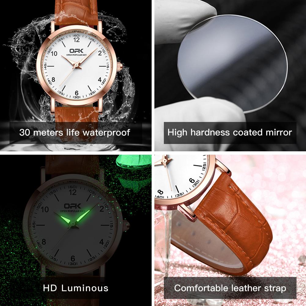 OPK brand three-pin leisure waterproof ladies quartz watch 8613