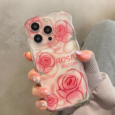 Retro Popular Rose Bloom Flower Phone Case For Iphone 14 Pro Max 13 12 11 Soft Clear Shockproof Protective Cover
