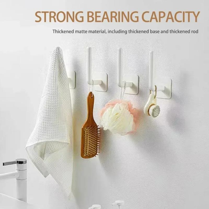 4pcs Multifunctional L-shaped Non Perforated Strong Hooks,clothes and Hats Storage Rack,toilet Paper Hooks,bathroom Towel Hooks
