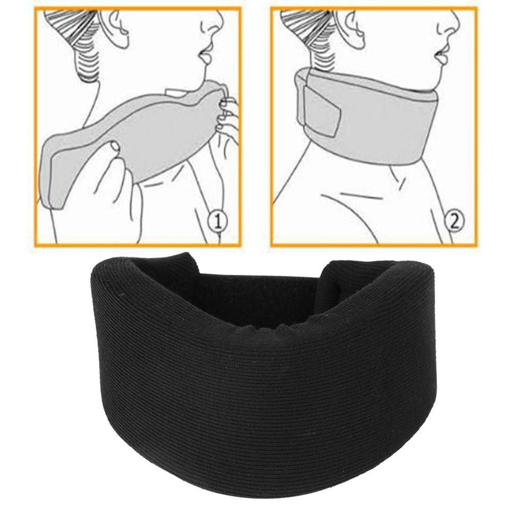 Black Sponge Neck Brace Protection Cervical Collar Support Pain Relief for Outdoor Fitness(S)