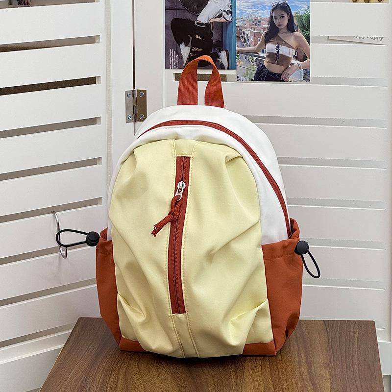 Schoolbag1011 Contrast Color Vertical Zipper Backpack Cute Girl Harajuku Large Capacity Versatile Backpack Student School Bag