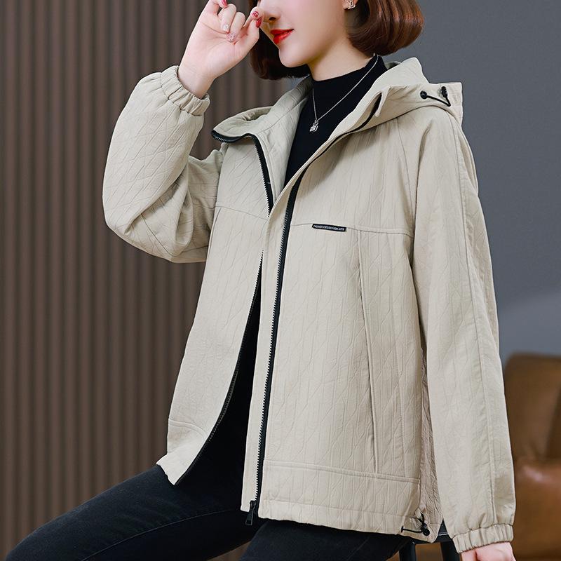 

Женский тренч с капюшоном, петит - Короткий стиль, Свободная повседневная куртка для весны и осени 2024 L (Suggested 111-120 jin) бежевый