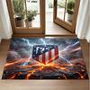 Atletico Madrid Design Crystal Velvet Rug Soft Decorative Mat for Bedroom Entrance