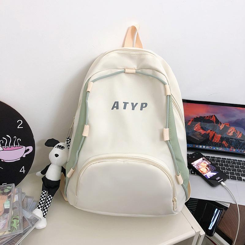 

School bag ins juvenile feeling high value junior high school students, casual simple outdoor backpack fashionable commuter backpack single bag (without pendant) белый