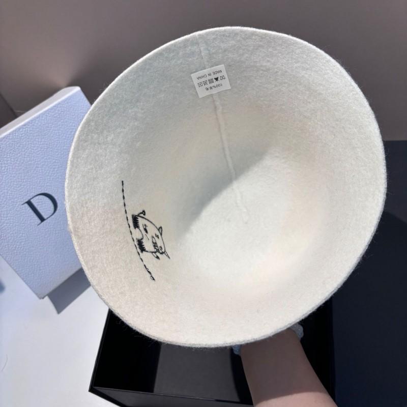Womens 100% Wool Bucket Hat Small Fragrance Style Winter Warmth Fashionable Sun Protection