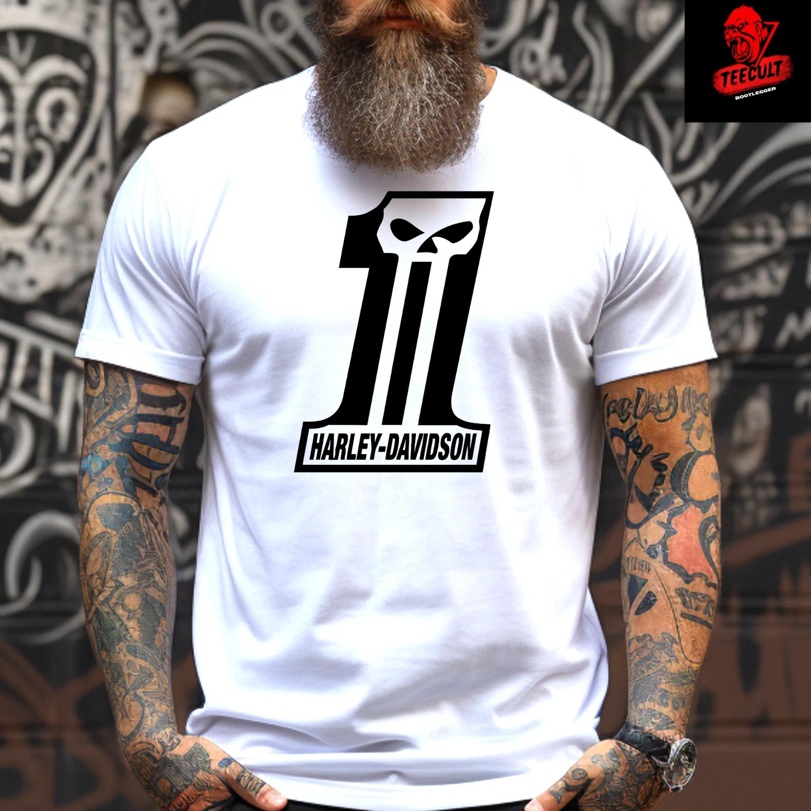 Herren- und Damen-T-Shirts Harley-Davidson #1 Motorcycles Premium Unisex Baumwolle Biker M gray