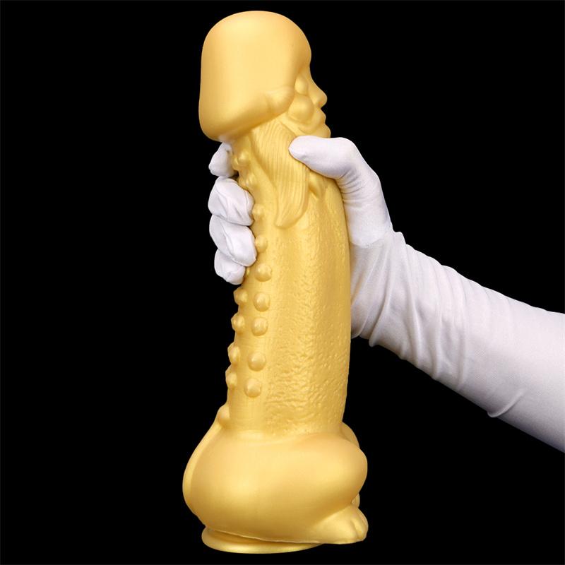 Stor skallet overdimensjonert gull silikon analplugg myk formet anus anal ekspansjon overdimensjonert tykk dildo masturbator