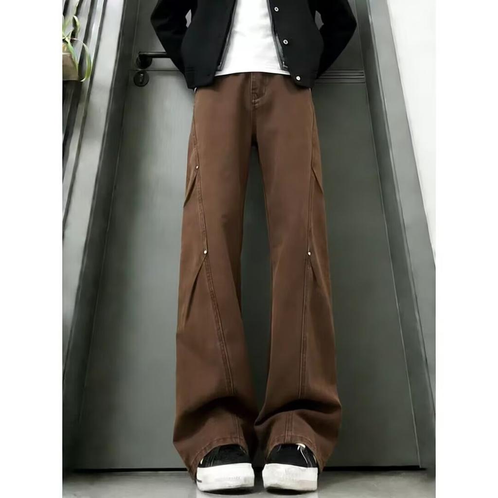New American retro style tooling jeans summer new thin loose straight trousers men