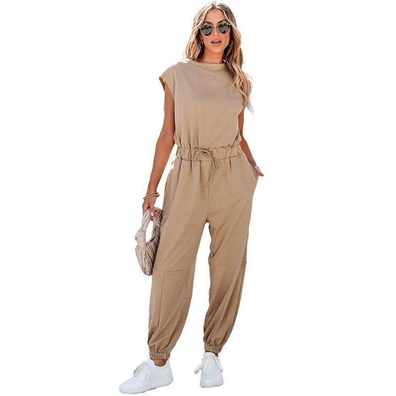 

Cut Out Sleeveless Fashion Fashion High Waist Ankle-Tied Jumpsuit Khaki XL code fits (70.00 kg-75.00 kg