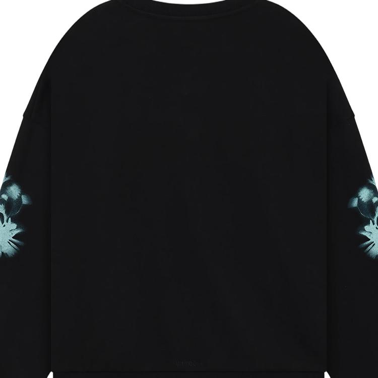 WE11DONE Ss26 Spray Logo Long Sleeve Casual T-Shirt Unisex Tops WD-TS1-26-784-U-BK