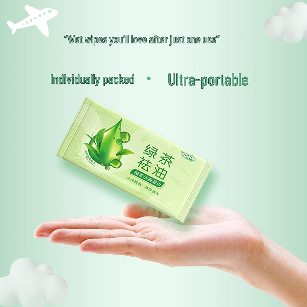 Portable Cleansing Wipes: Oil-Removing, No-Rinse Facial Wipes for Men, Women, and Babies - Small, Convenient Pack for Face and Sweat Cleaning.