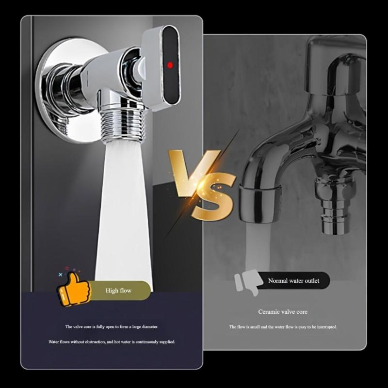 1/2inch Water Shut Off Valves with Handle Universal Water Flows Control Valves Hot/Cold Water Turn Angle Stop Valves