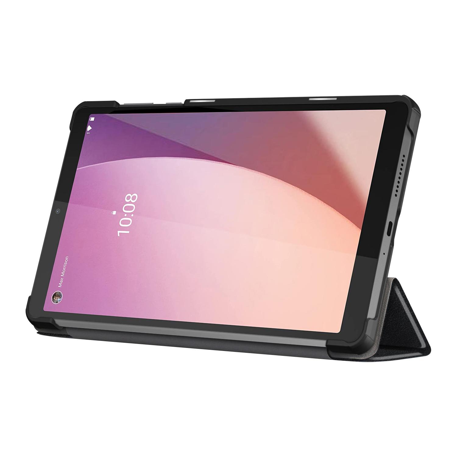 

For Lenovo Tab M8 (4th Gen) 2024 TB-301XU/M8 (4th Gen) 2023 TB-300FU Tri-Fold Stand Solid Color PU Leather Tablet Cover Dark Blue