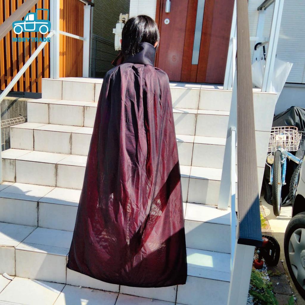 MORYTRADE Cape Cosplay Black Red Halloween Party Costume Dracula Gothic 90cm with Collar