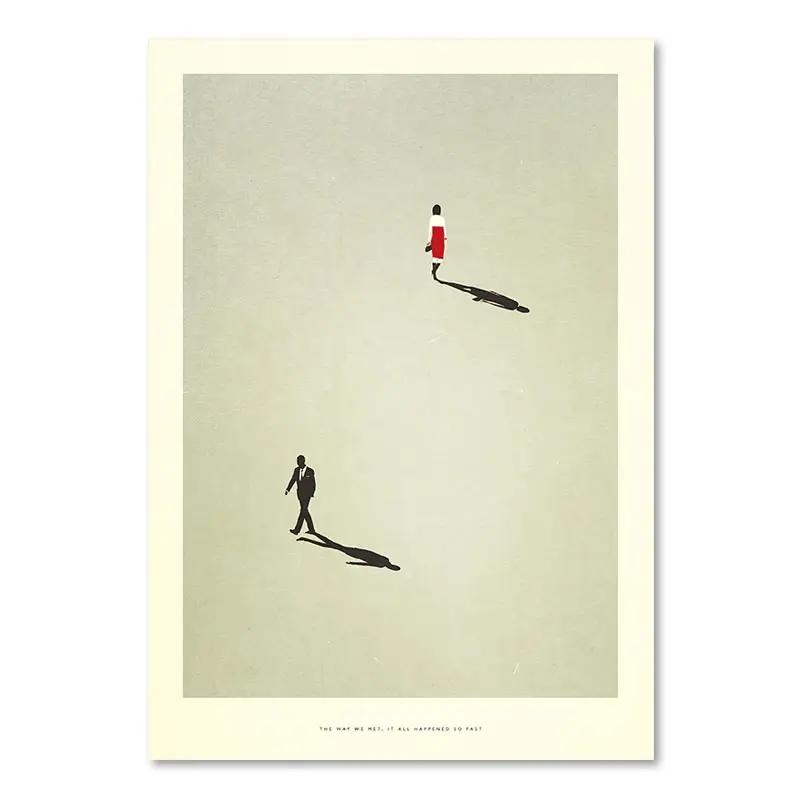 Nordic Figure Wall Art Canvas Painting Humorous Posture Poster and Prints Modern Wall Colorful Picture for Living Room Decor
