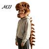 Halloween Dekor Dinosaurierskelett Kostüm, 3D Spinosaurus Schädel Maske Kopfstück und Wirbelsäule, Heim Plüsch Kapuzen Kostüm für Halloween, Cosplay,