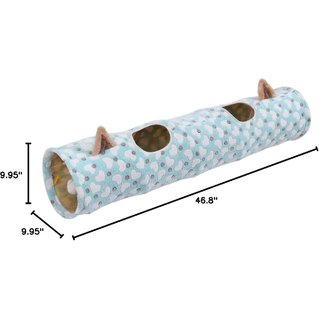 Cat Tunnels for Indoor Cat, Pet Cat Tunnel Tube Cat Toys Collapsible, Cat Play Tent Interactive Toy Cat House Bed with Balls for Cat Kitten- Heart