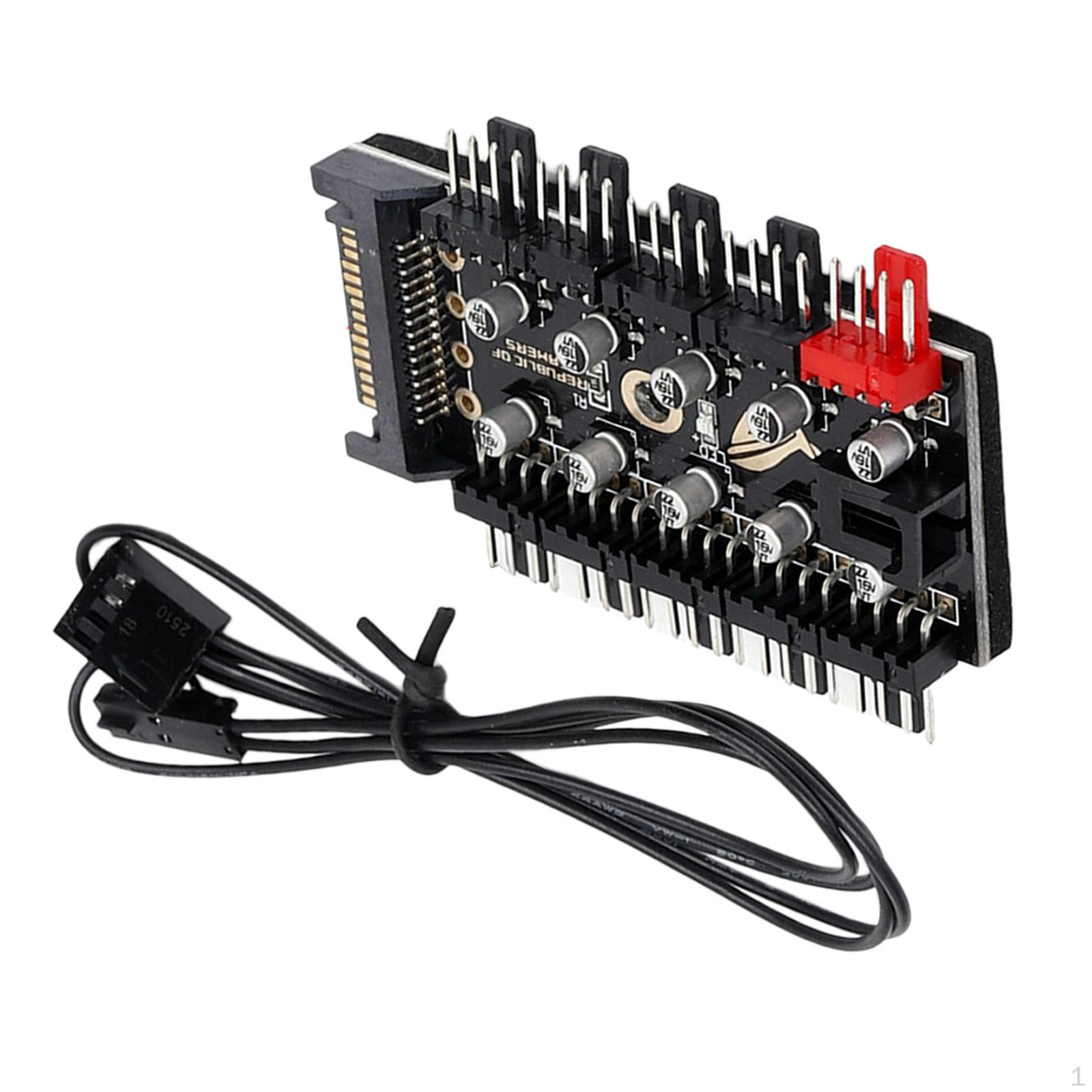 -Pin PWM Cooler Fan, HUB Splitter Extension Socket, 12V Power Supply Controller SATA interface