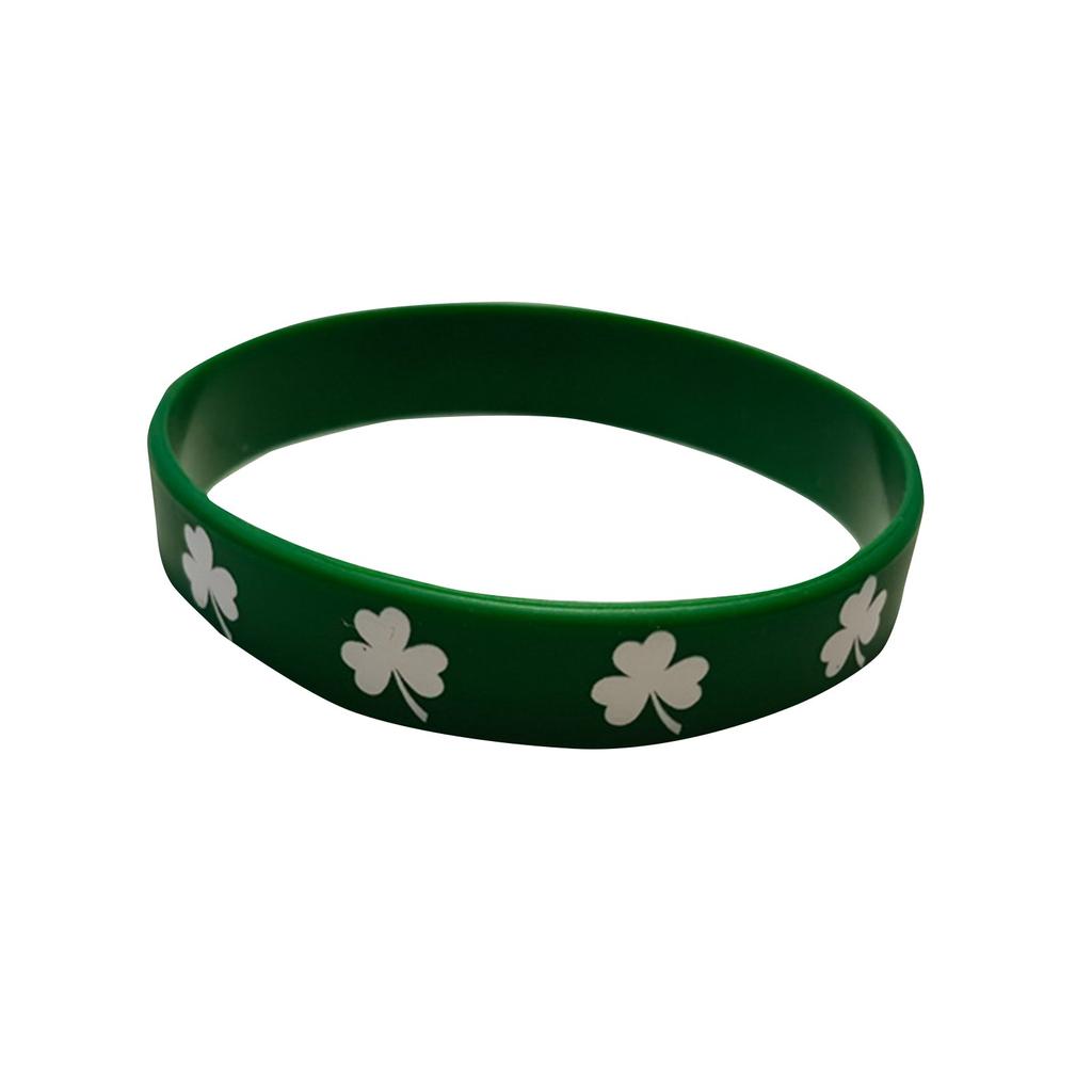 1PC enfeites para festa do dia irlandês St. Pulseira de silicone do dia de São Patrício Pulseira irlandesa Pulseira