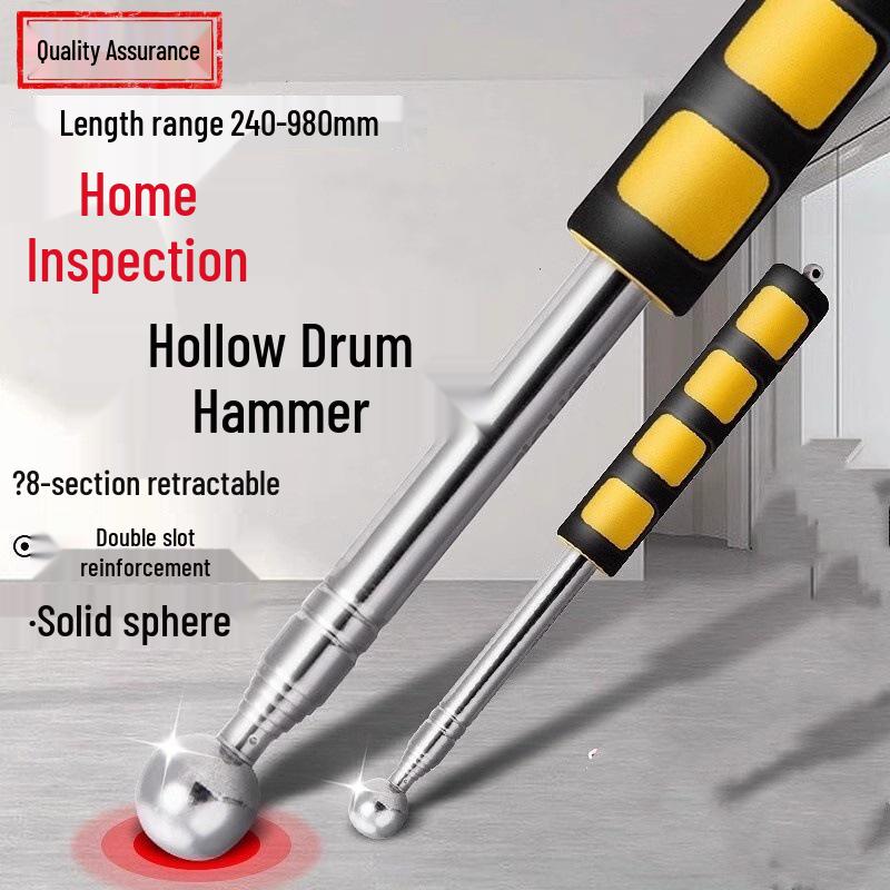 Hollow Drum Hammer Inspection Set for Thick Floor Tiles with Telescopic Rod