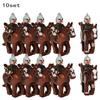 10 Sets Medieval Knights Dark Sauron Battle Figures Rohan Warrior With Horse Sword Building Blocks Kids Educational Toys Gifts