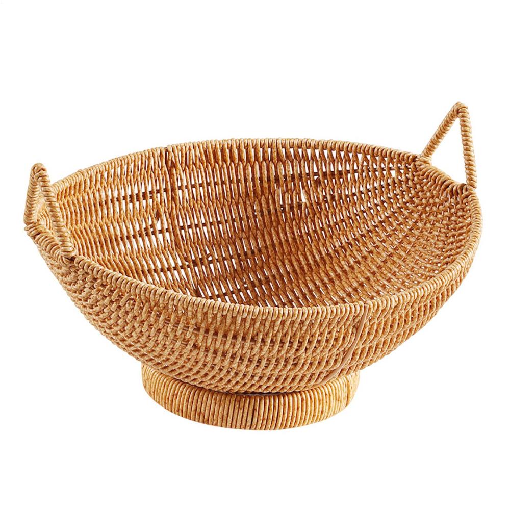 Storage Basket Kitchen Organizer Woven Basket Vegetables Imitation Rattan Sundries Organizer Kitchen Storag bread display stand