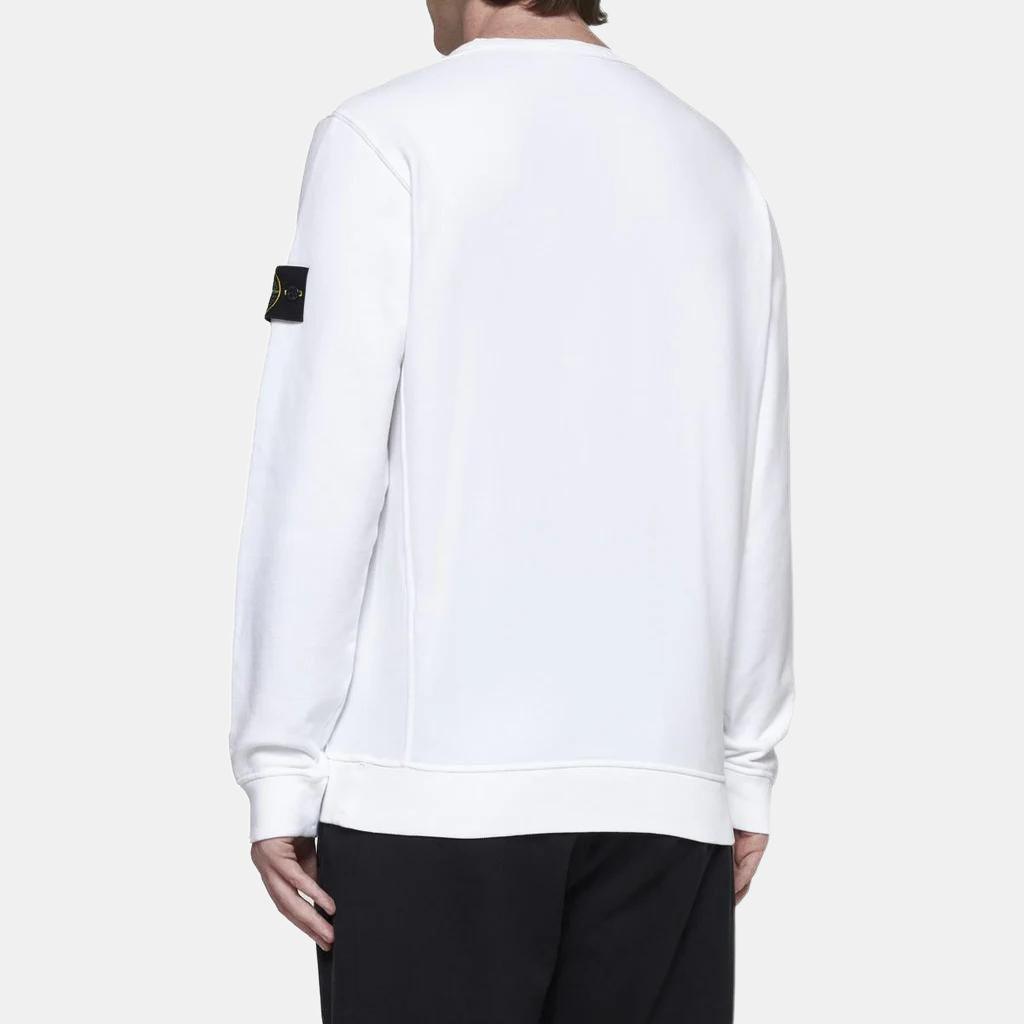 STONE ISLAND Fleece garment-dyed Rundhals Weiß Herren Streetwear 811562420-V0001