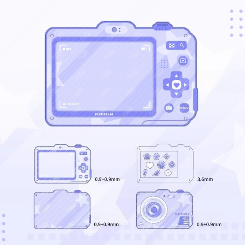 

Vintage Camera Series Acrylic Photo Frame 3 Inch Card Holder for Anime Photocard Standing Display Original Design Creative Gifts фиолетовый